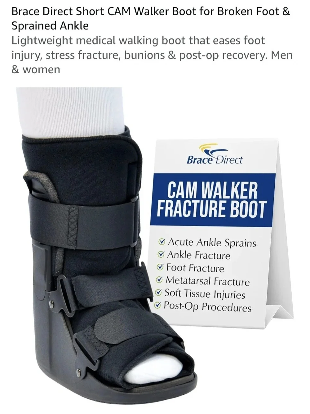 Men's Medical Walking Boot - Black
